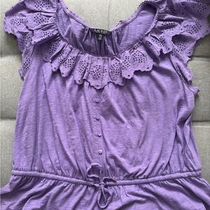 Lauren Purple Ruffle Top